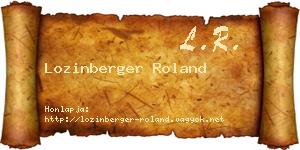 Lozinberger Roland névjegykártya